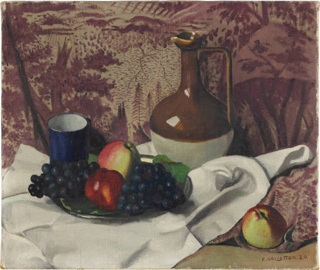 Félix Vallotton  : Cruchon et fruits , 1924