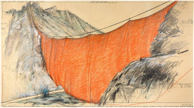 Christo (Christo Vladimirov Javacheff)  : Valley Curtain, Project for Colorado, Grand  ..., 1972