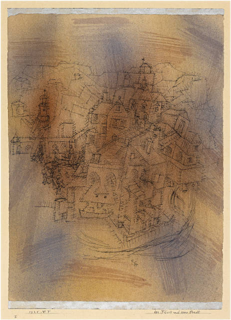 Paul Klee  : Der Fürst und seine Stadt , 1925 - Werknummer 1925.217 (V 7) 