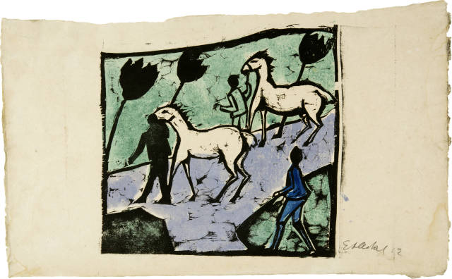 Erich Heckel  : Weisse Pferde (Schwemme / Zur Schwemme) , 1912