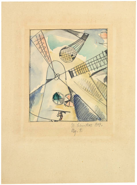 Kurt Schwitters  : Aq. 9 (Windmühle) , 1919