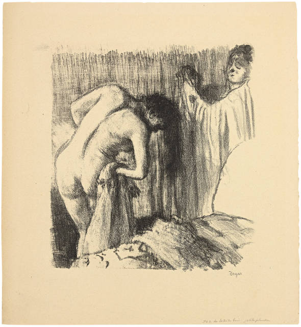 Edgar Degas  : La sortie du bain, petite planche , 1891/1892