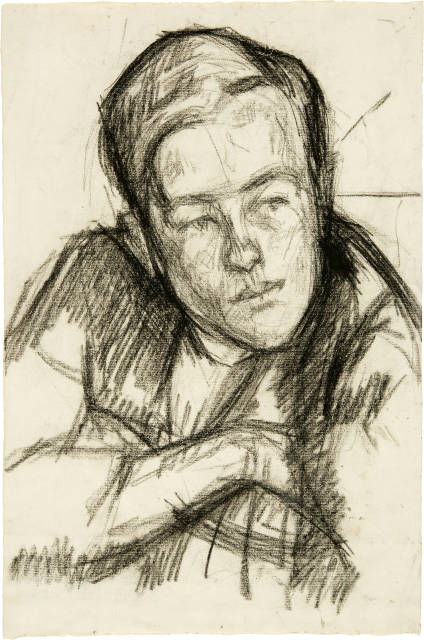 Giovanni Giacometti : Porträt von Diego mit verschränkten Armen, Circa 1918
