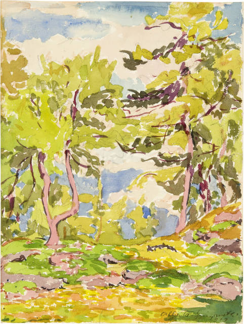 Alberto Giacometti : Landschaft mit Bäumen im Bergell (Arbres), 1919
