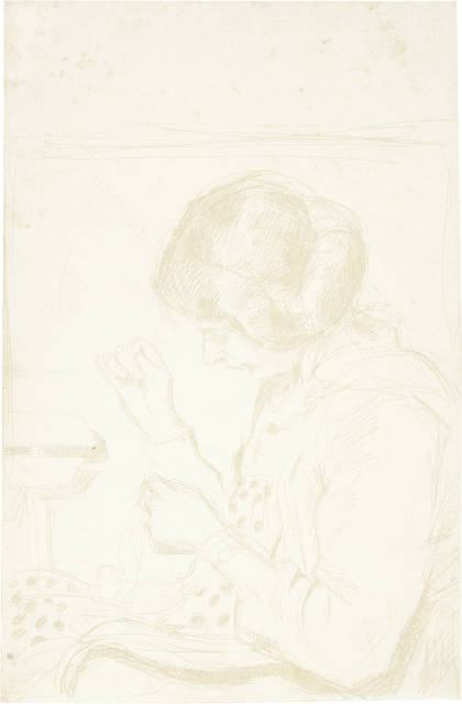 Alberto Giacometti : Greti Amiet nähend (Greti Amiet cousant), 1920