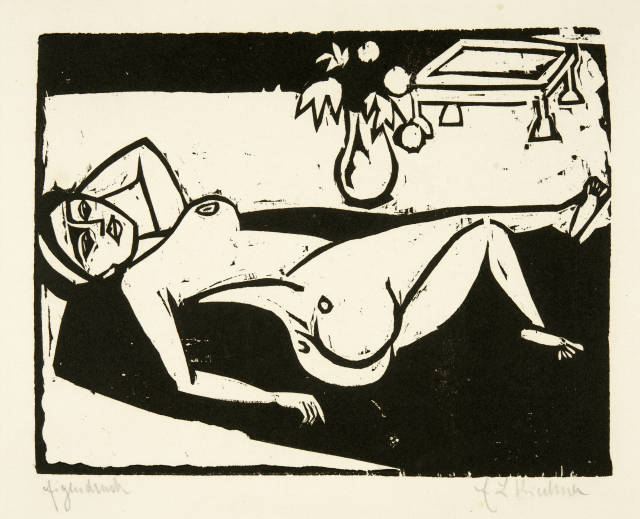 Ernst Ludwig Kirchner  : Liegender Frauenakt – Siesta , 1910