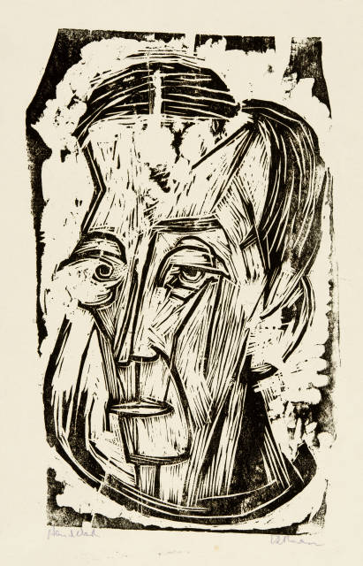 Ernst Ludwig Kirchner : Kopf Dichter Leonhard Frank I, 1917