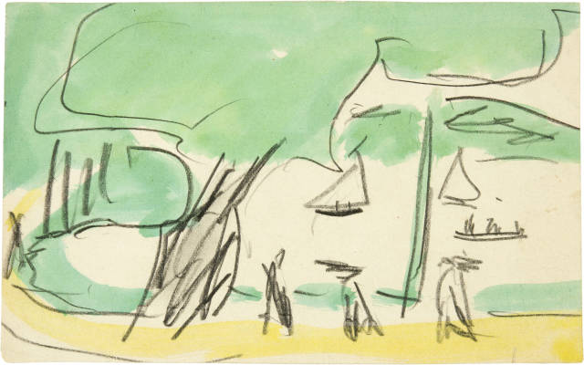 Ernst Ludwig Kirchner : Segelboote auf dem Müggelsee, Circa 1912