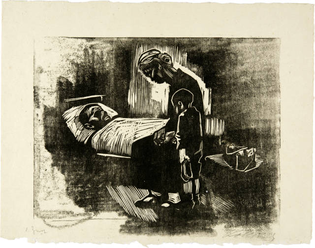 Käthe Kollwitz : Besuch im Krankenhaus, 1929