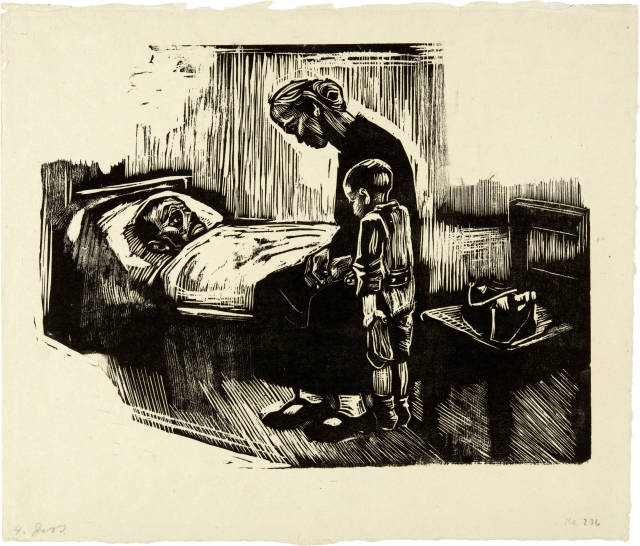 Käthe Kollwitz : Besuch im Krankenhaus, 1929