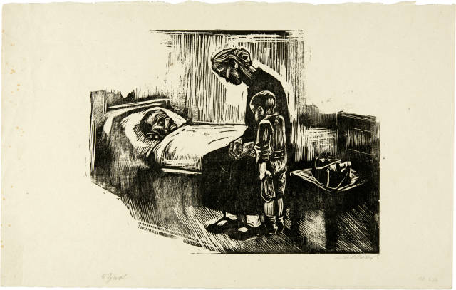 Käthe Kollwitz : Besuch im Krankenhaus, 1929