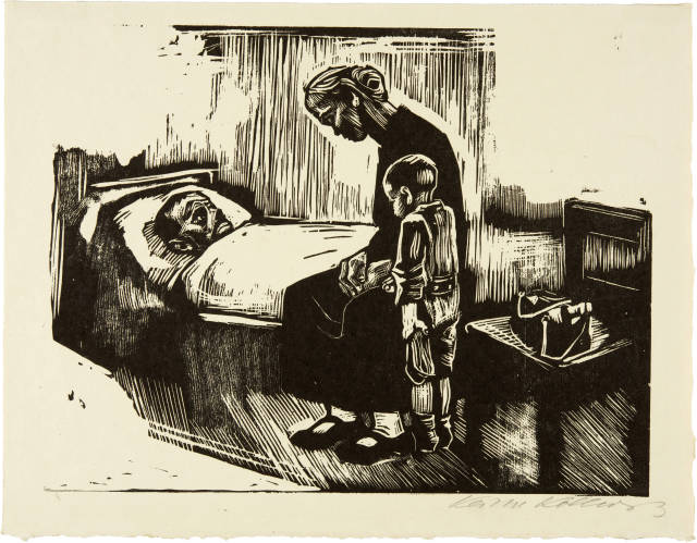 Käthe Kollwitz : Besuch im Krankenhaus, 1929