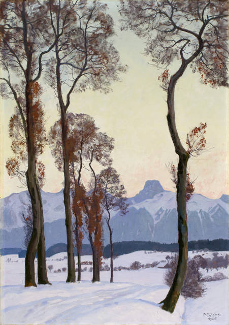 Plinio Colombi  : Stockhornkette im Winter , 1925