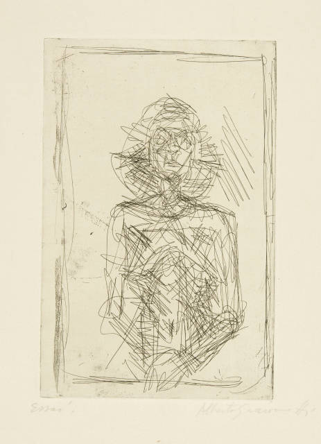Alberto Giacometti  : Buste de femme nue I , 1954-55