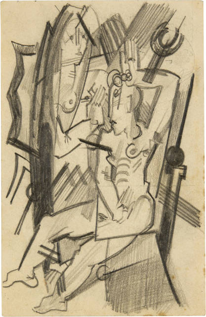 Heinrich Campendonk  : Akt vor dem Spiegel , Probably 1912