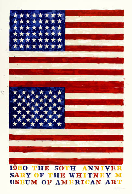 Jasper Johns  : Two Flags (Whitney Anniversary) , 1980