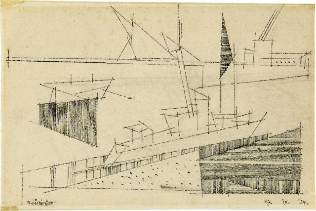 Lyonel Feininger : Hafenanlage, 1954