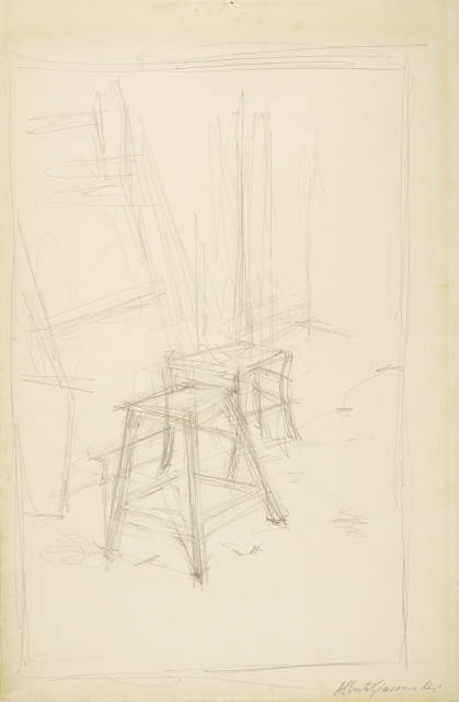Alberto Giacometti  : Tabourets dans l'atelier , Um 1951 