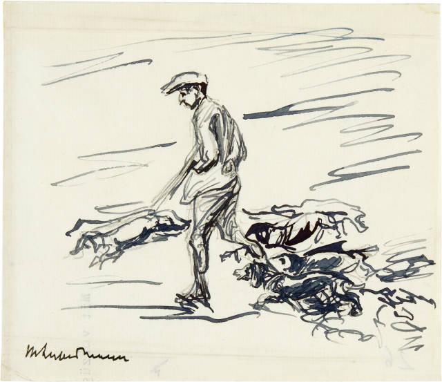 Max Liebermann : Jäger mit Hunden, Circa 1913