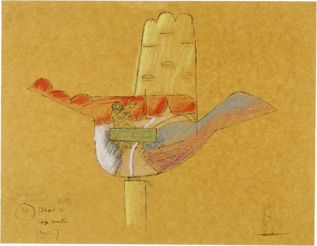 Le Corbusier : Étude de la main ouverte avec personnage ..., 1954