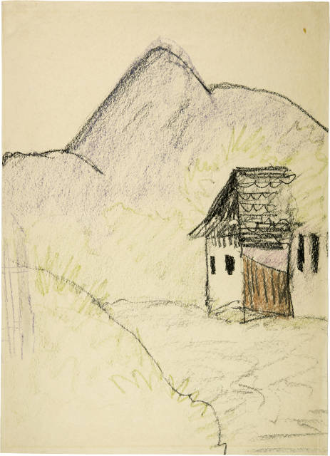 Otto Mueller : Haus in den Bergen (Dalmatische Landschaft), Circa 1930
