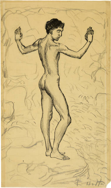 Ferdinand Hodler  : Jüngling am Bergbach (Studie) , 1901