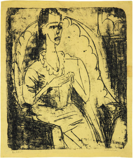 Ernst Ludwig Kirchner : Fanny im Lehnstuhl - Fanny Wocke, 1916