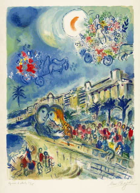 Marc Chagall  : Bataille de fleurs , 1967