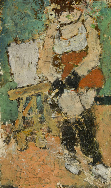 Jean Pougny : Modèle attachant son bas, 1953