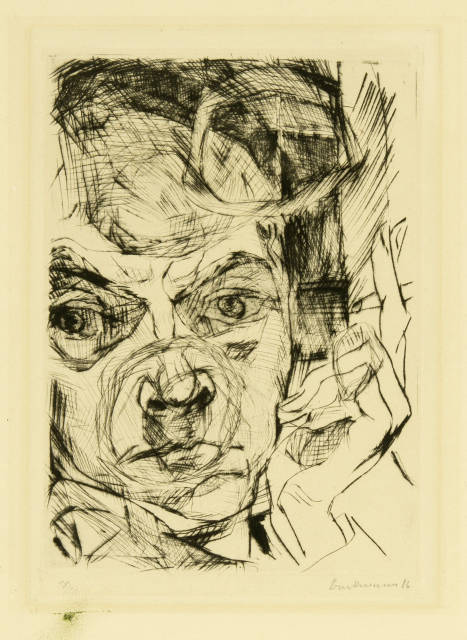 Max Beckmann  : Der Raucher (Selbstbildnis) , 1916 