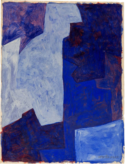 Serge Poliakoff  : Composition en bleu , 1962