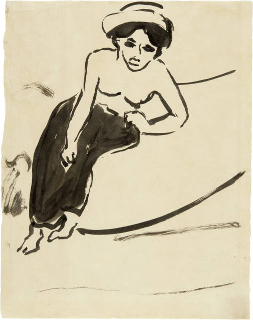Ernst Ludwig Kirchner : Dodo sitzend, Circa 1909