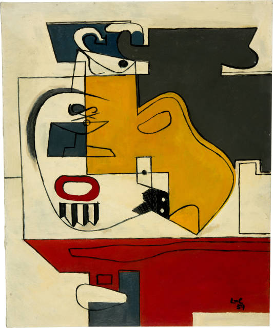 Le Corbusier : Nature morte au verre cannelé, carafes et ..., 1959