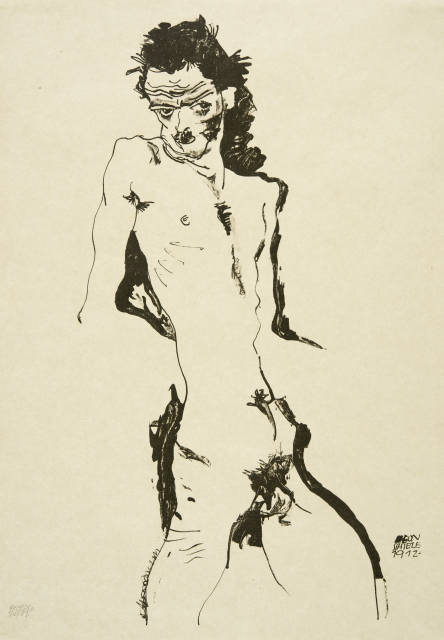 Egon Schiele : Männlicher Akt (Selbstbildnis) 1, 1927