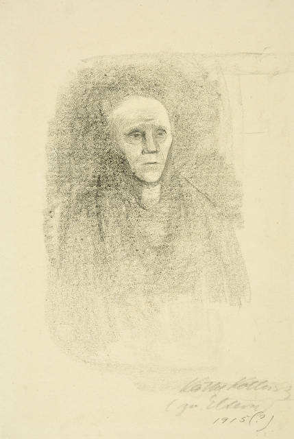 Käthe Kollwitz : Brustbild einer Frau, 1915-1917