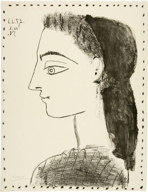 Pablo Picasso : Jacqueline au mouchoir noir, Cannes, 12 January 1958