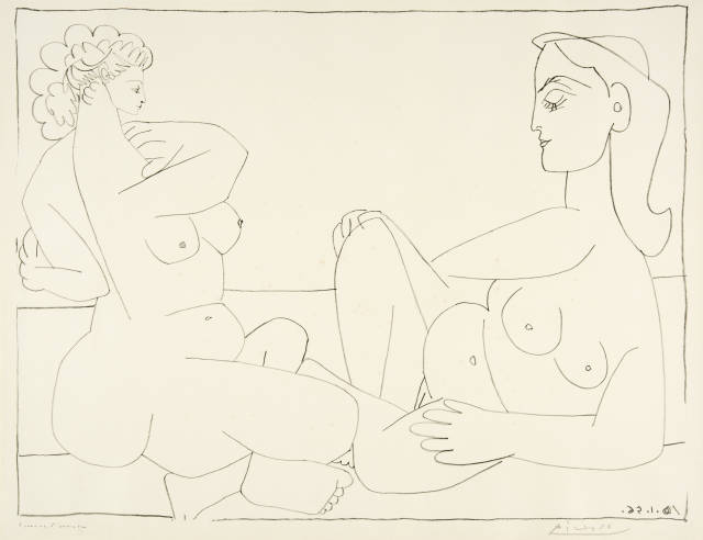 Pablo Picasso : Deux femmes sur la plage, Cannes, 22 January 1956