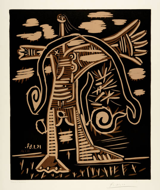 Pablo Picasso : Baigneuse debout avec une cape, Mougins, 15 and 18 January 1963