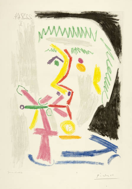 Pablo Picasso : Fumeur à la cigarette verte, Mougins, 22 August 1964