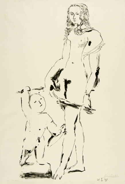 Pablo Picasso  : Vénus et l'Amour, 3e variation , 25 May 1949