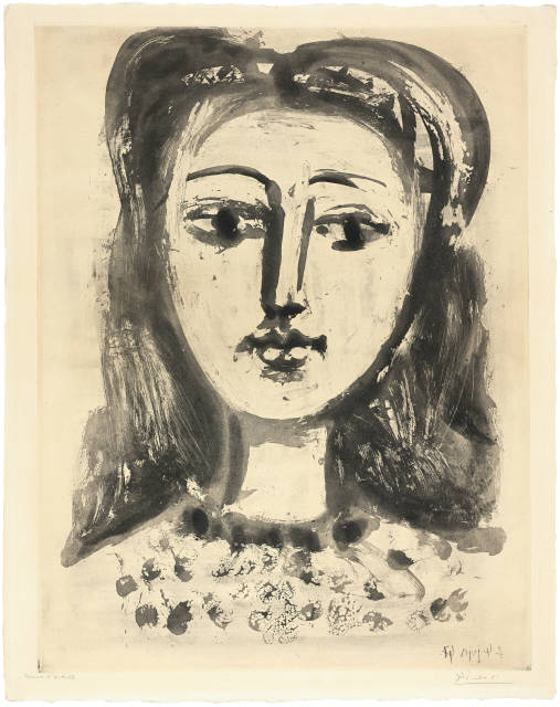 Pablo Picasso  : Portrait de Françoise aux cheveux flous , Paris, 24. Juni 1947 