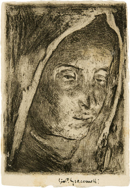 Giovanni Giacometti : Kopf der Maria - Frauenkopf, leicht nach ..., 1898
