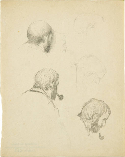Otto Meyer-Amden : Studien zu Selbstporträt mit Pfeife, Around 1924