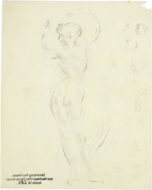 Otto Meyer-Amden : Seraphisch stilisierter Knabenakt in tä..., 1913-1917