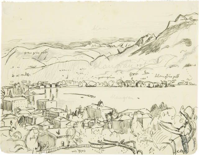 Cuno Amiet : Kompositionsstudie zu 'Lugano (Paradiso)', 1925
