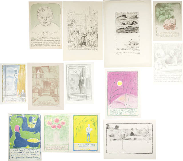 Cuno Amiet : Sammelnummer von 13 Neujahrsblättern, 1926, 1930, 1932, 1946, 1949, 1952, 1954, 1955-1959, 1961