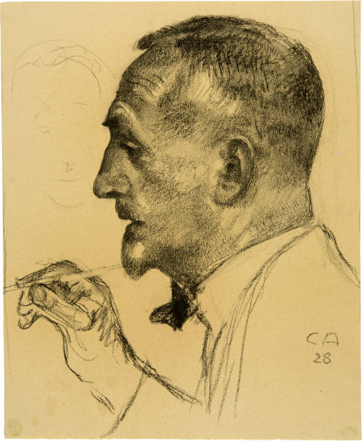 Cuno Amiet : Selbstbildnis im Profil, 1928