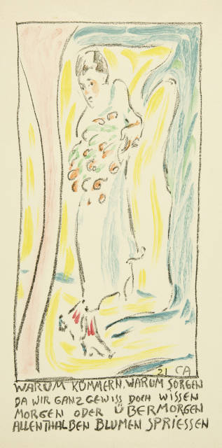 Cuno Amiet  : Frau mit Blumen , 1921 