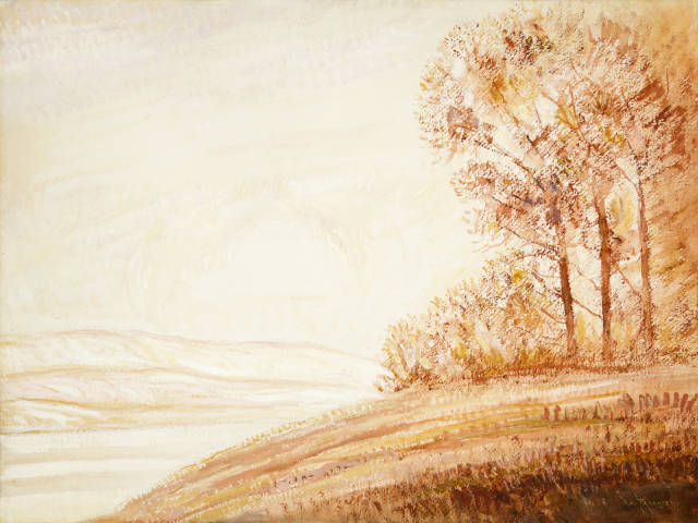 Albert Trachsel : Braune Landschaft, am Waldrand, Around 1910