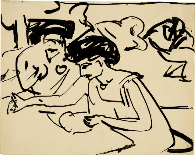 Ernst Ludwig Kirchner  : Dodo mit Freundin , Um 1908/1909 